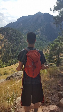 Looking out after a hike in Boulder, Colorado