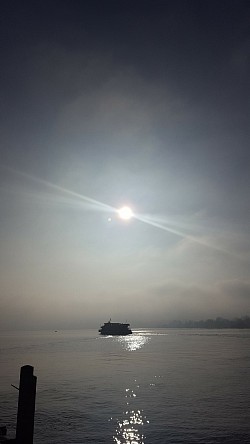 Boat Setting with the Sun in Zurich